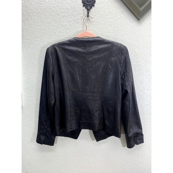 Soft Surroundings Tribeca Vegan Leather Brown Jacket S - Picture 9 of 9